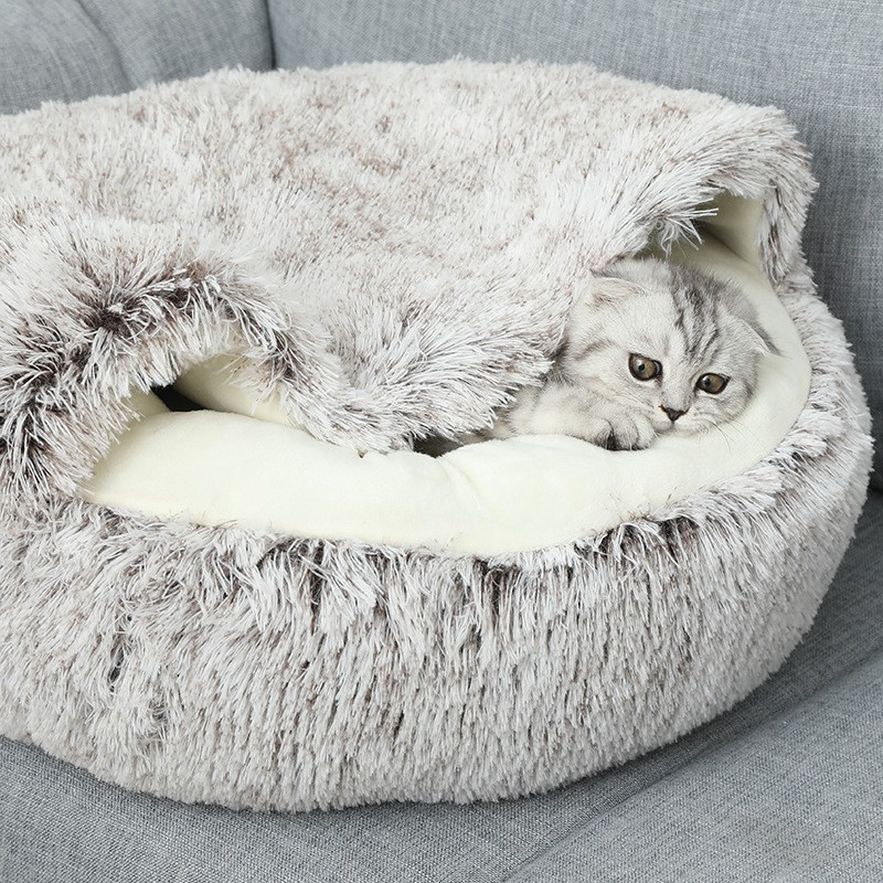 Winter Warm Pet Shell Semi-Enclosed Cat Bed